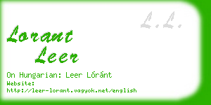 lorant leer business card